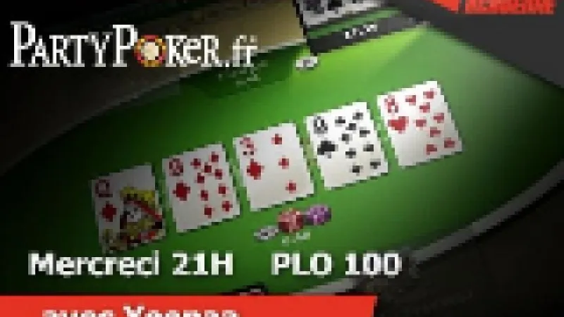 Cours en direct: Yeepaa vous donne rendez-vous en PLO 100 sur Party Poker
