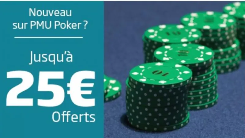PMU Poker vous offre 25€ à l'inscription d'un nouveau compte