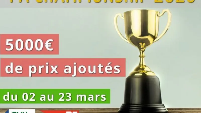 Championnat PA 2020 : 5000€ de lots à se partager !