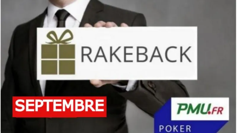 La promotion rakeback de septembre sur PMU Poker ! 