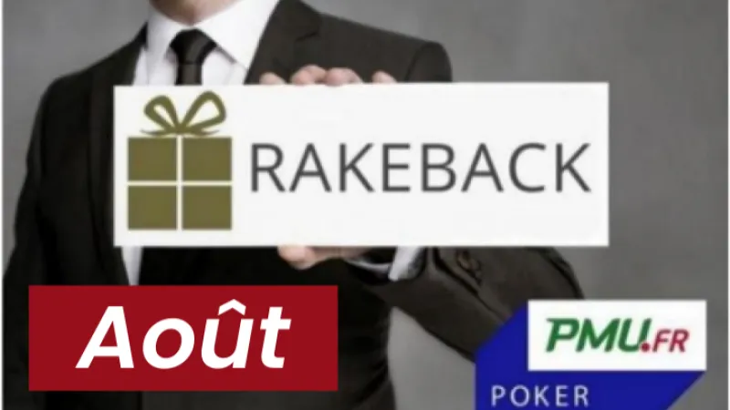 La promotion rakeback d'août  2021 sur PMU Poker !