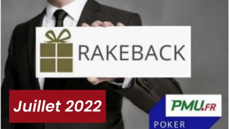 La promotion rakeback de juillet 2022 sur PMU Poker !
