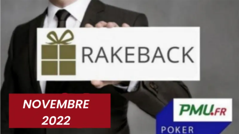 La promotion rakeback de novembre 2022 sur PMU Poker !