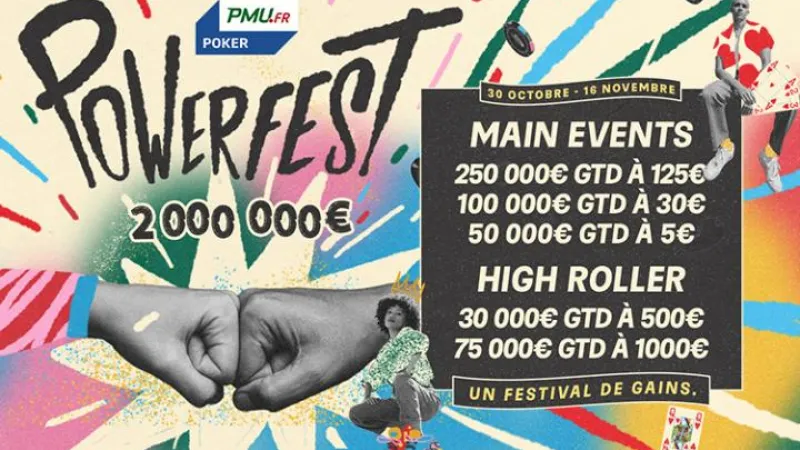 2M de garantis sur 300 tournois : Les powersfest sont de retour jusqu'au 16 novembre sur PMU et partypoker