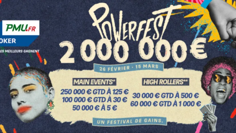 Powerfest 2023 : 2 000 000 € garantis sur PMU et partypoker !