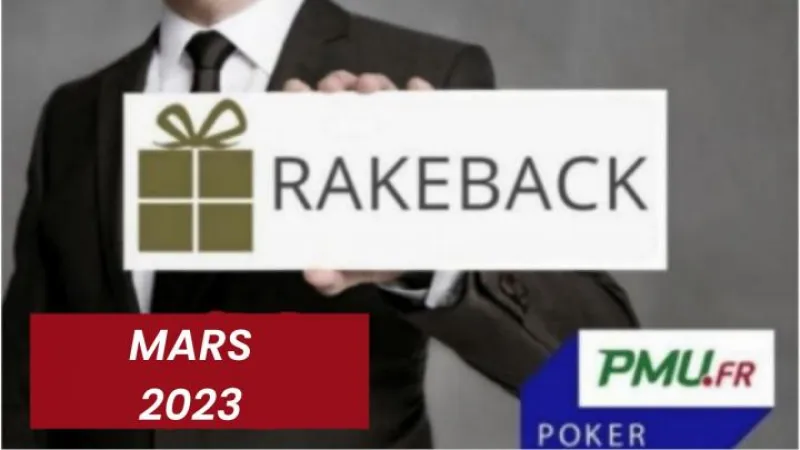 La promotion rakeback de mars 2023 sur PMU Poker !