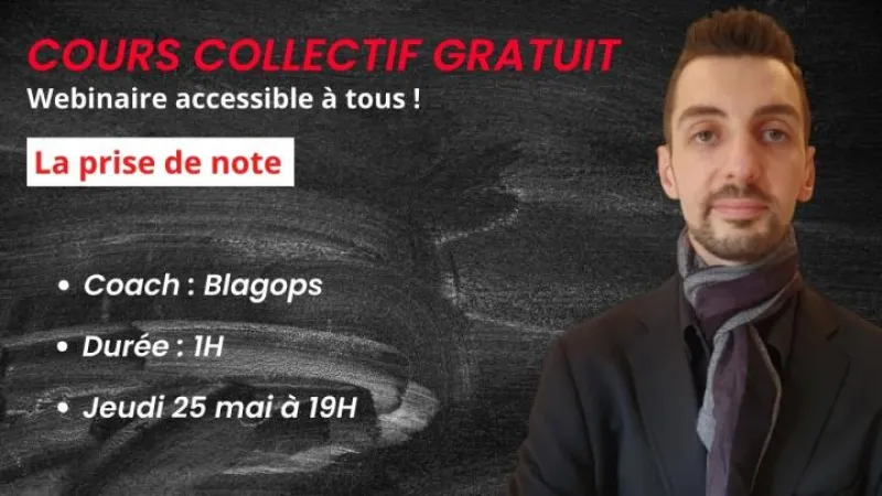 Cours collectif gratuit (SPIN) - La prise de note