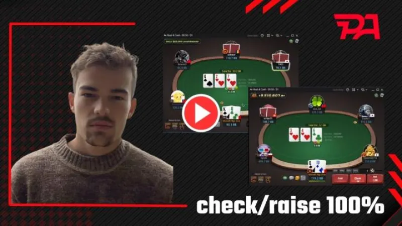 AlexRTS s'empêche le check/call en Zoom 100, les c-betteurs n'ont qu'à bien se tenir!