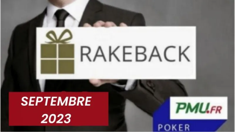 La promotion rakeback de septembre 2023 sur PMU Poker !