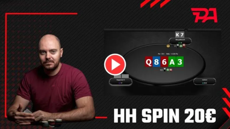 CallAuQQ review une main 3 barrels bluff jouée en SPIN 20€