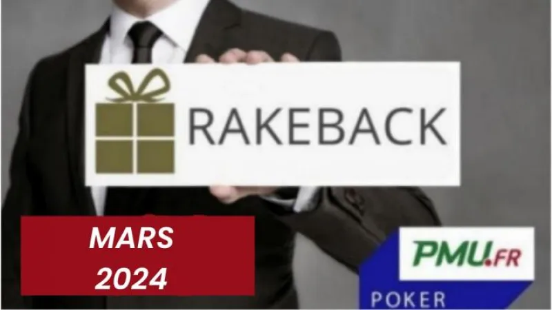 La promotion rakeback de mars 2024 sur PMU Poker !