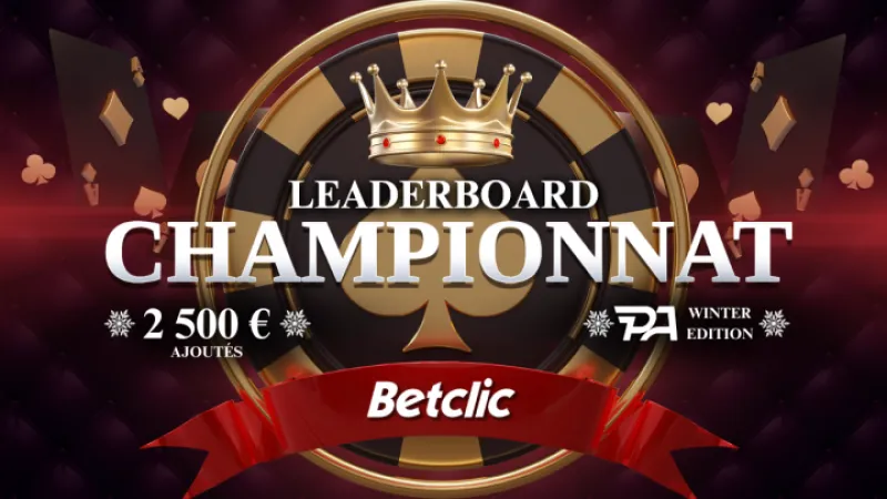 Classement Leaderboard du Championnat Poker Académie Winter Edition sur Betclic : 2.500€ ajoutés !